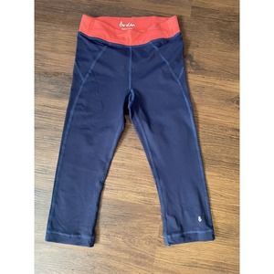 Boden Size 2 Capri Yoga Leggings‎ Navy Blue / Tangerine